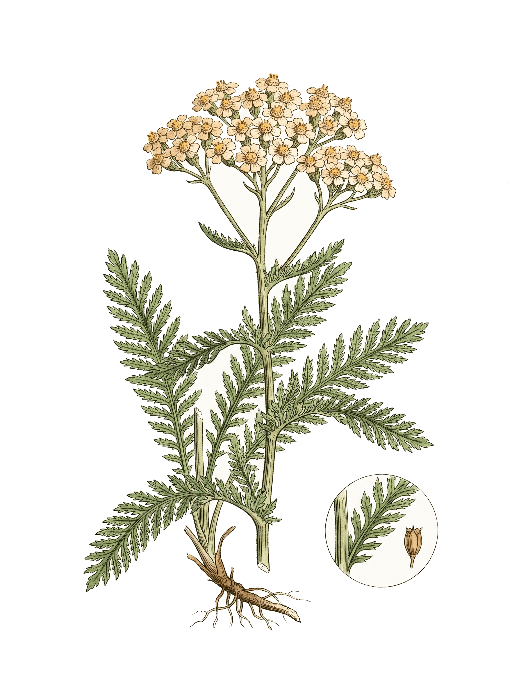 Botanical plate of Common yarrow