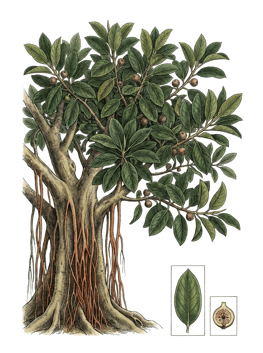 Botanical plate of Moreton Bay fig