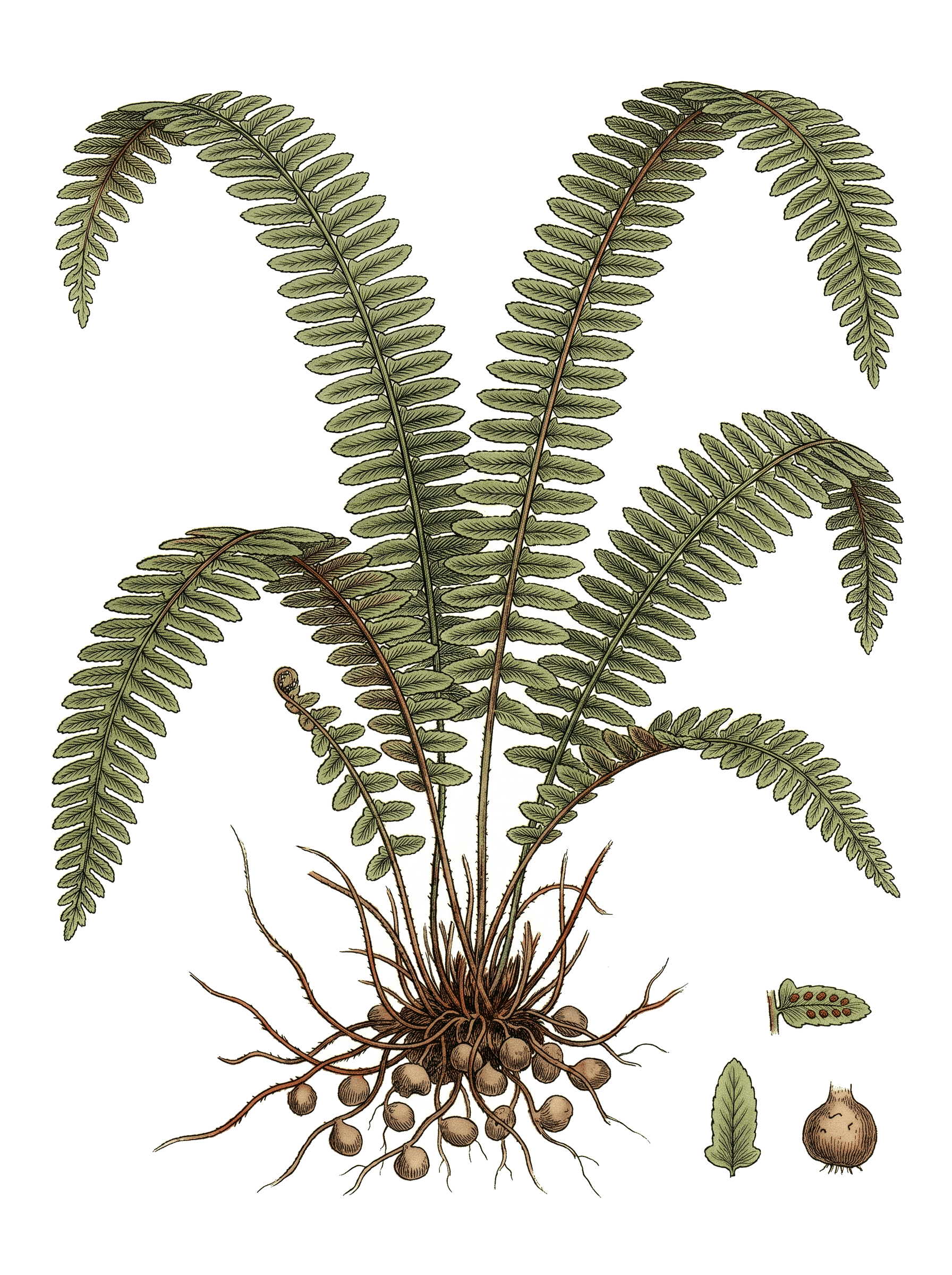 Botanical plate of Narrow sword fern